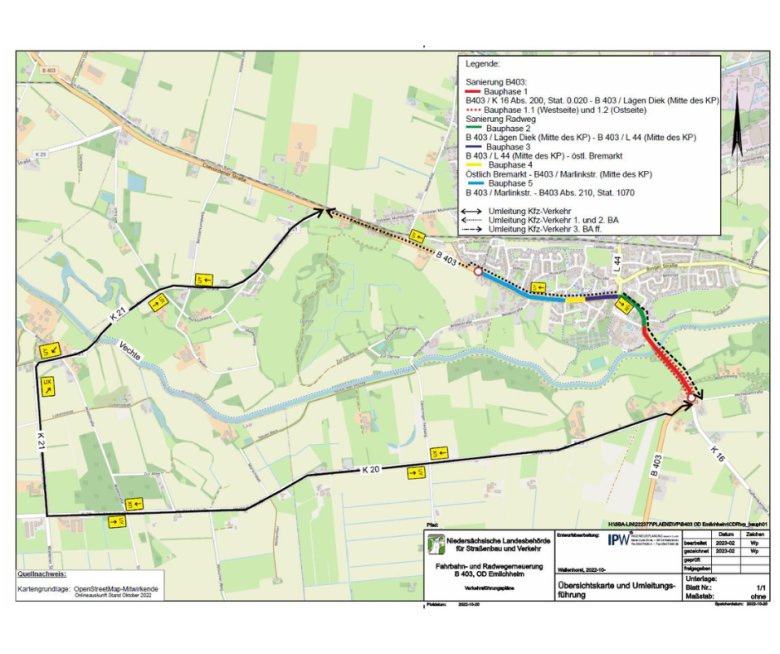 Grafik Umleitung B403 in Emlichheim Grafik Umleitung B403 in Emlichheim