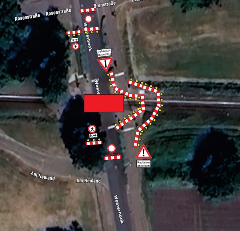 Bild Skizze Sperrung Westerhook