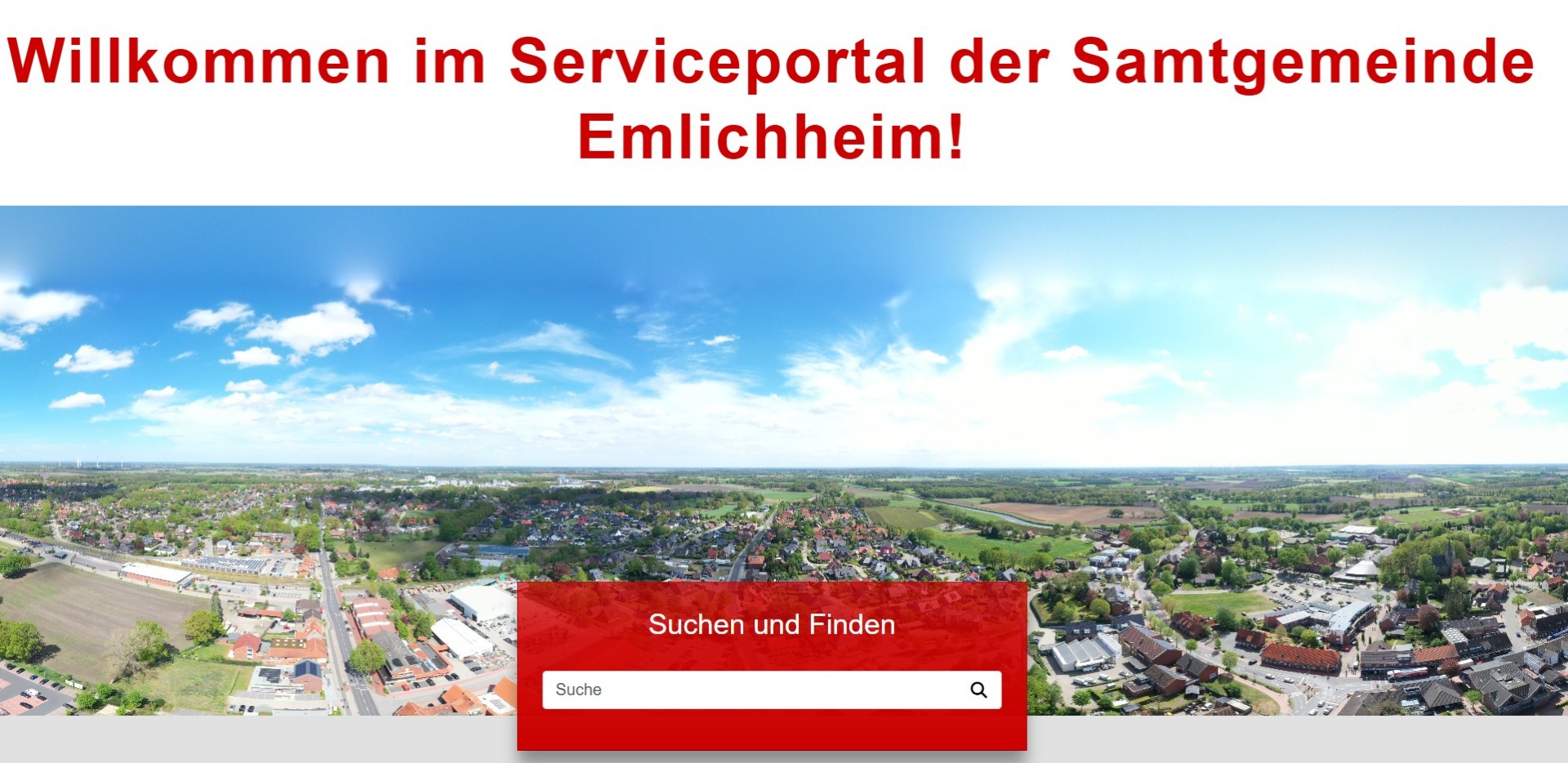 Bildschirmausschnitt Serviceportal Samtgemeinde Emlichheim